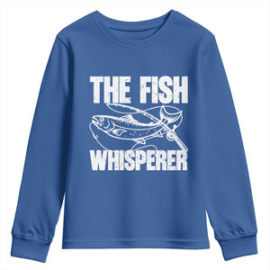 Funny Fishing Youth Sweatshirt The Fish Whisperer Lake Life Gift For Fishermen Dads TS10 Royal Blue Print Your Wear