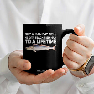 Funny Fishing Meme Coffee Mug Buy A Man Eat Fish Inappropriate TS10 Print Your Wear