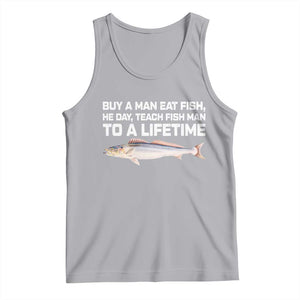 Funny Fishing Meme Tank Top Buy A Man Eat Fish Inappropriate TS10 Athletic Heather Print Your Wear