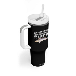 Funny Fishing Meme Tumbler With Handle Buy A Man Eat Fish Inappropriate TS10 Print Your Wear