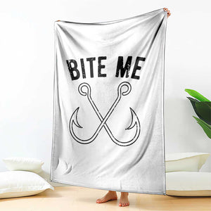 Cool Catchy Angler Throw Blanket Retro Bite Me Bass Fishing Fishermen TS10 Print Your Wear