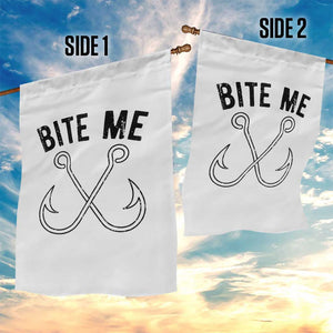 Cool Catchy Angler Garden Flag Retro Bite Me Bass Fishing Fishermen TS10 Print Your Wear