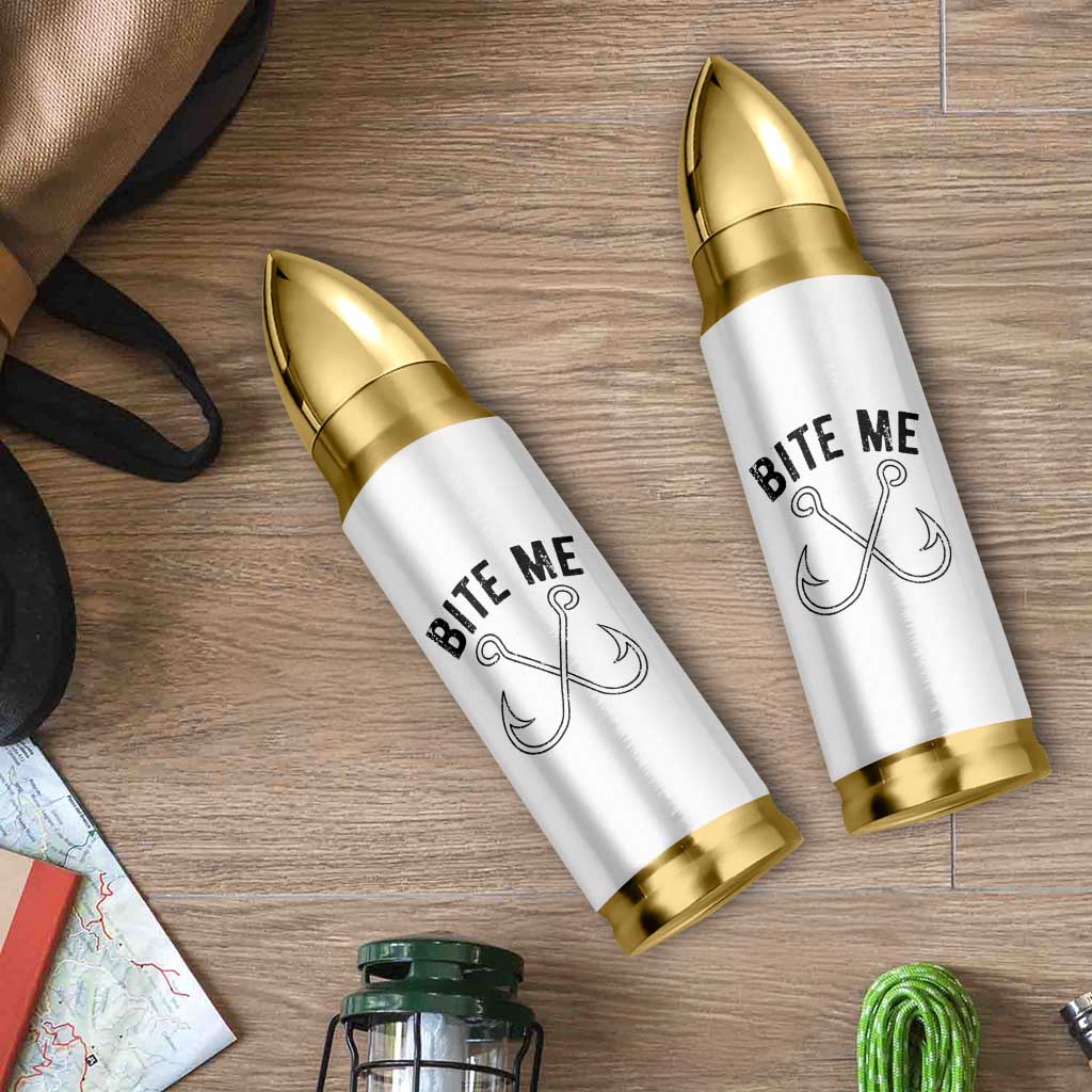 Cool Catchy Angler Bullet Tumbler Retro Bite Me Bass Fishing Fishermen TS10 Print Your Wear