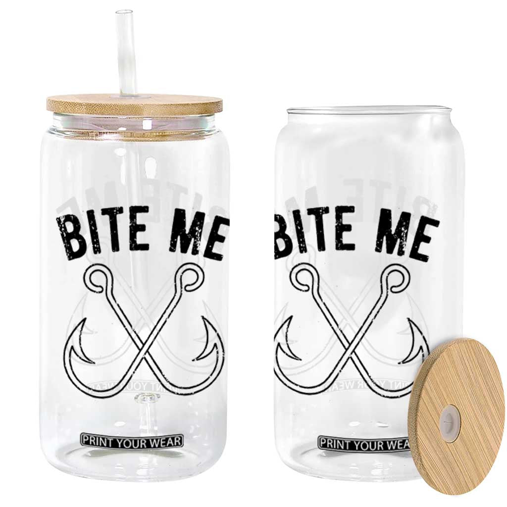 Cool Catchy Angler Glass Can Retro Bite Me Bass Fishing Fishermen TS10 Print Your Wear