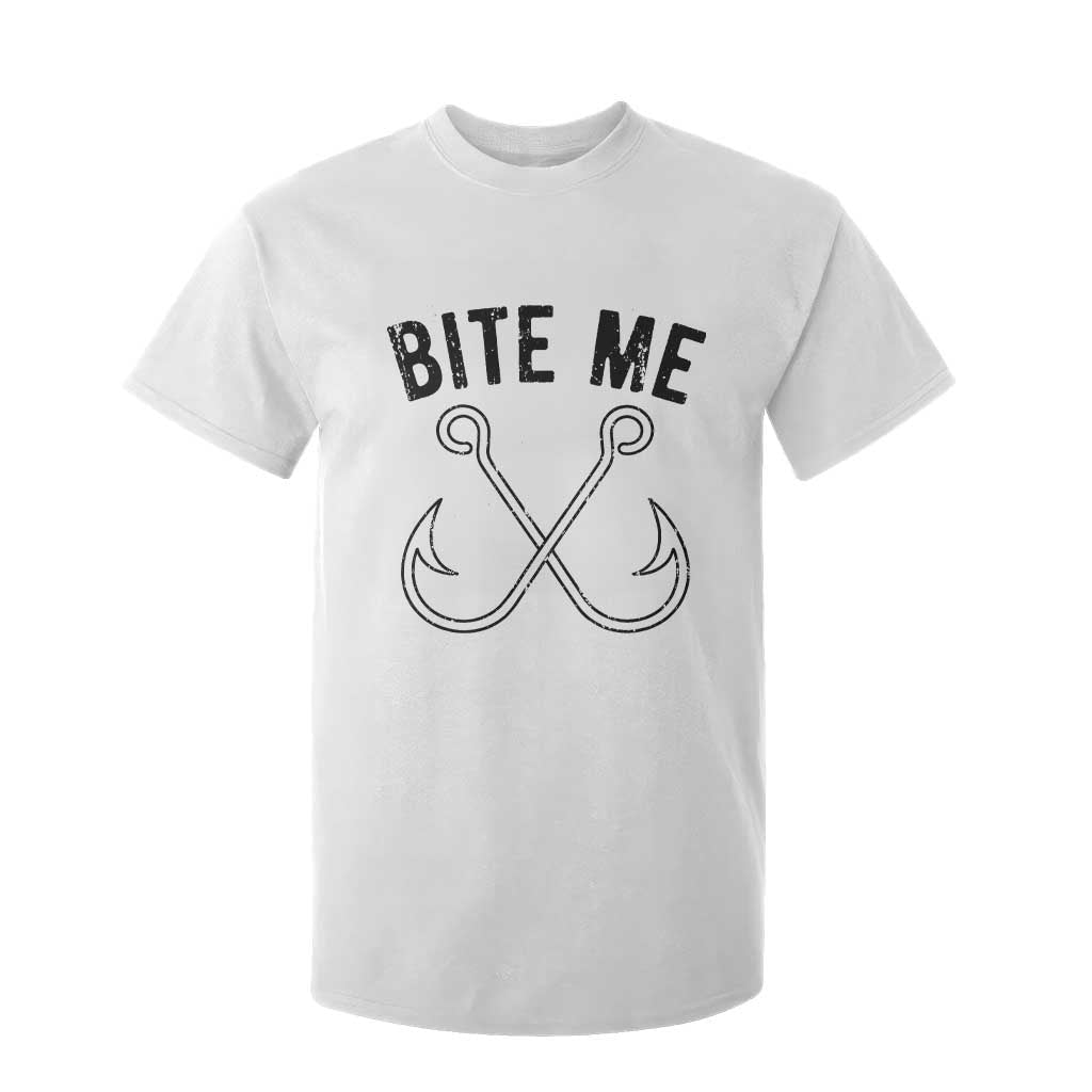 Cool Catchy Angler T Shirt For Kid Retro Bite Me Bass Fishing Fishermen TS10 White Print Your Wear