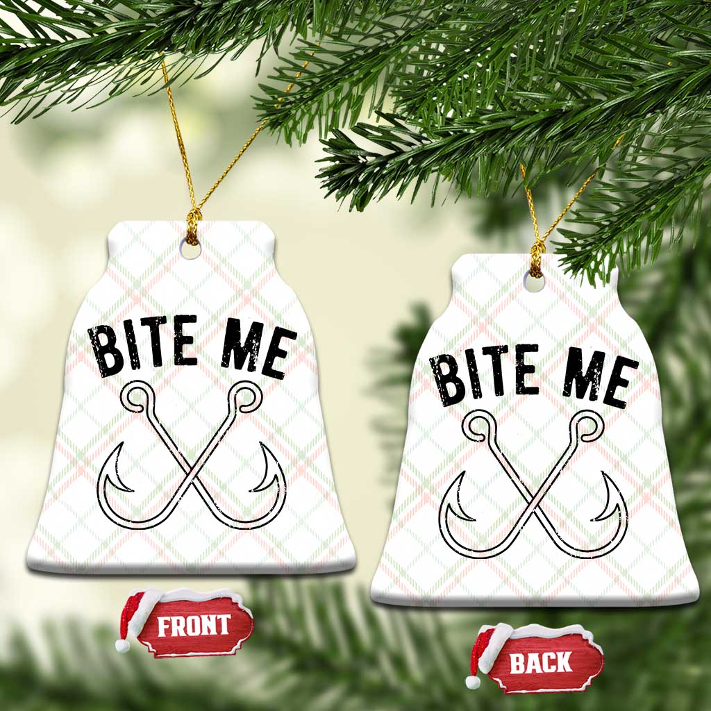 Cool Catchy Angler Ceramic Ornament Retro Bite Me Bass Fishing Fishermen TS10 Print Your Wear