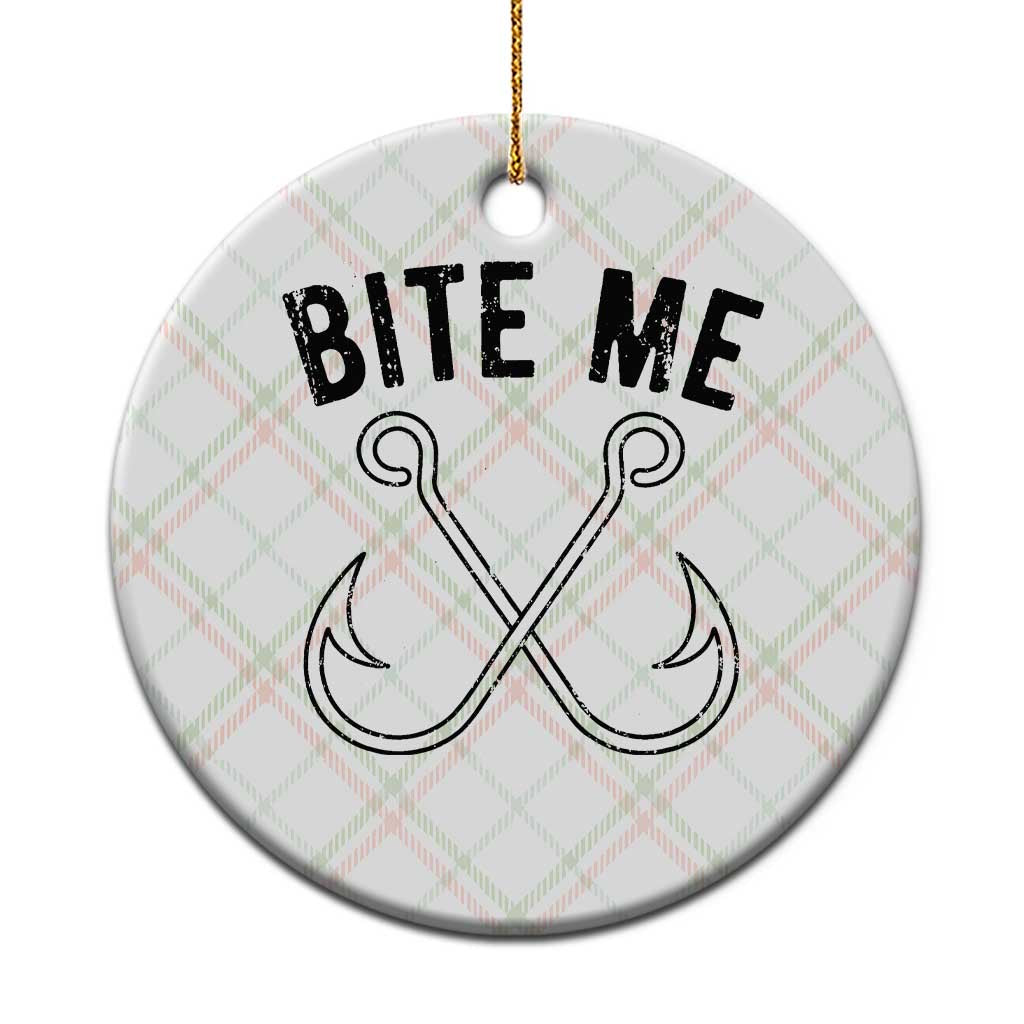 Cool Catchy Angler Ceramic Ornament Retro Bite Me Bass Fishing Fishermen TS10 1pc Christmas Plaid Print Your Wear