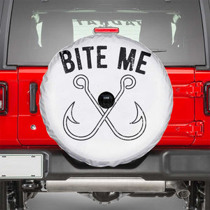 Cool Catchy Angler Spare Tire Cover Retro Bite Me Bass Fishing Fishermen TS10 White Print Your Wear