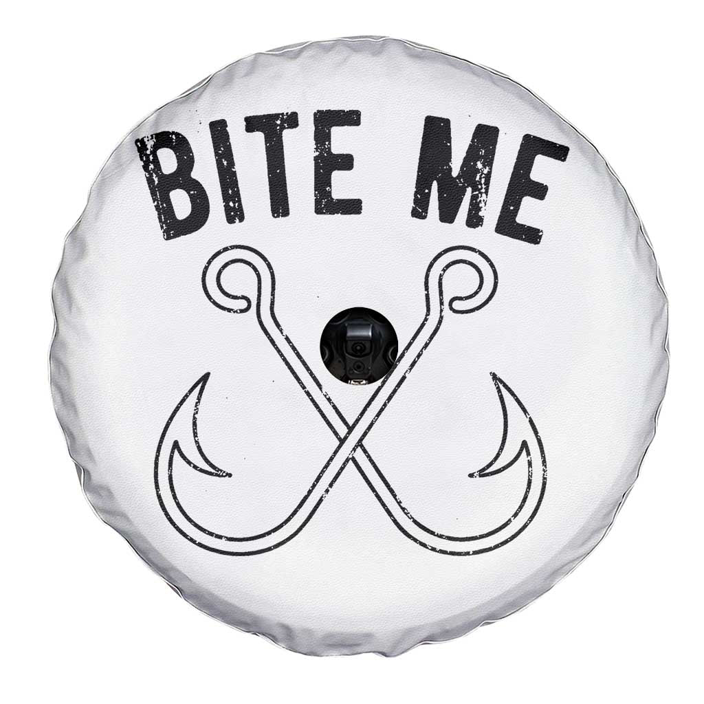 Cool Catchy Angler Spare Tire Cover Retro Bite Me Bass Fishing Fishermen TS10 Print Your Wear
