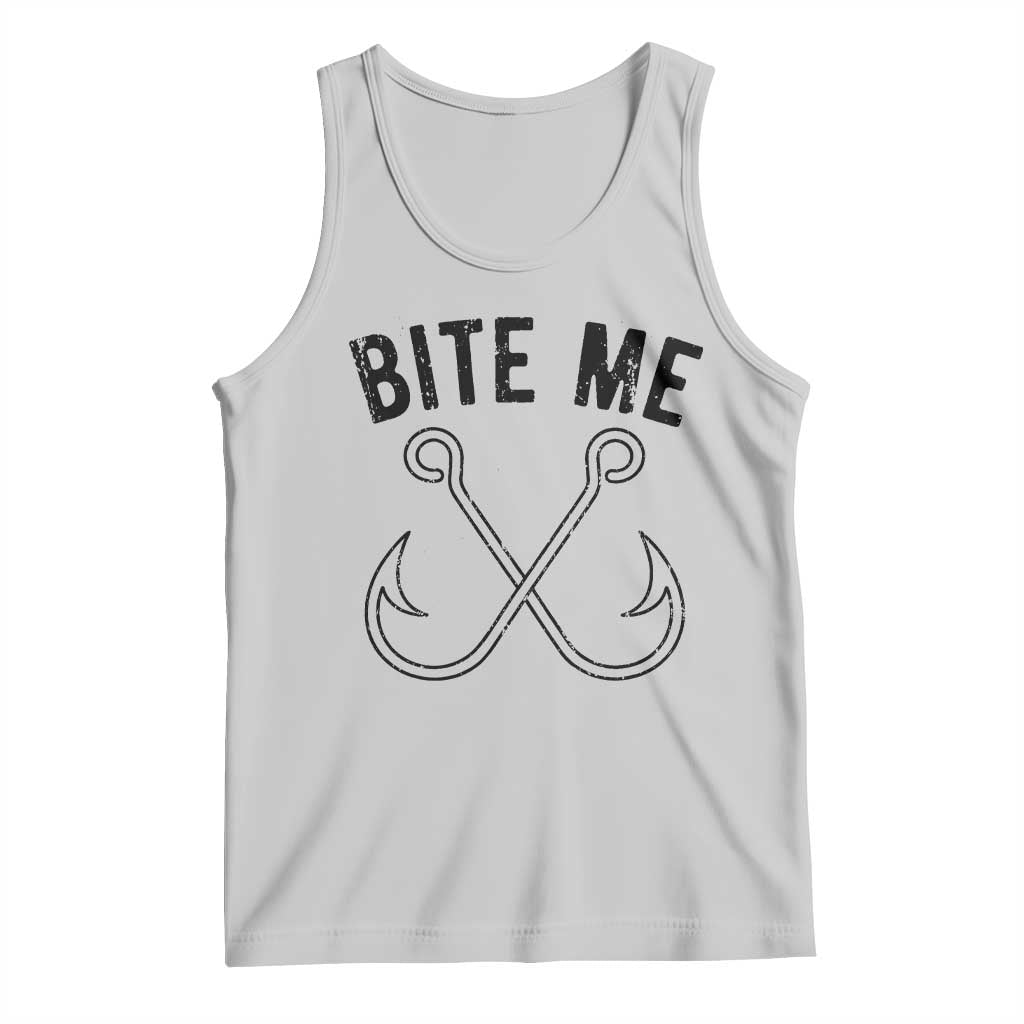Cool Catchy Angler Tank Top Retro Bite Me Bass Fishing Fishermen TS10 Ash Print Your Wear