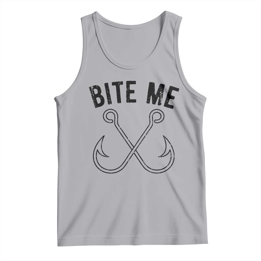 Cool Catchy Angler Tank Top Retro Bite Me Bass Fishing Fishermen TS10 Athletic Heather Print Your Wear