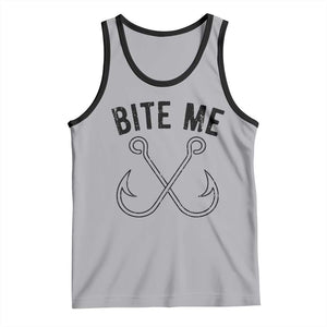 Cool Catchy Angler Tank Top Retro Bite Me Bass Fishing Fishermen TS10 Athletic Heather Black Print Your Wear
