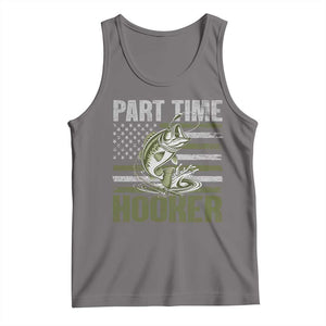 Part Time Hooker Tank Top Funny Fishing Patriotic US Flag Fisherman TS10 Deep Heather Print Your Wear