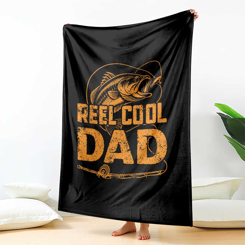 Reel Cool Dad Throw Blanket Funny Fishing Fisherman Fathers Day TS10 Print Your Wear