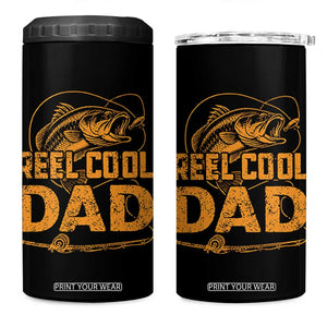 Reel Cool Dad 4 in 1 Can Cooler Tumbler Funny Fishing Fisherman Fathers Day TS10 One Size: 16 oz Black Print Your Wear