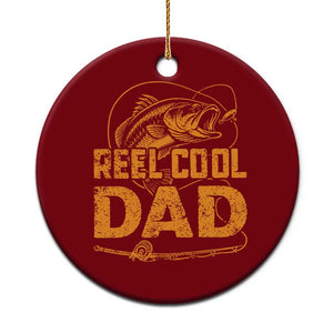 Reel Cool Dad Ceramic Ornament Funny Fishing Fisherman Fathers Day TS10 1pc Red Print Your Wear