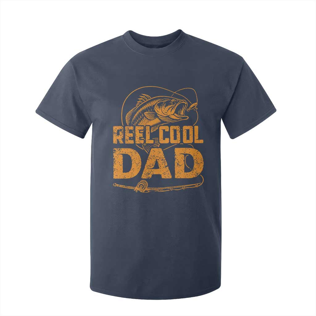 Reel Cool Dad T Shirt For Kid Funny Fishing Fisherman Fathers Day TS10 Navy Print Your Wear
