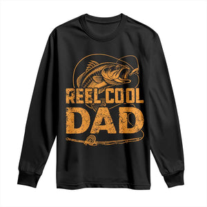 Reel Cool Dad Long Sleeve Shirt Funny Fishing Fisherman Fathers Day TS10 Black Print Your Wear