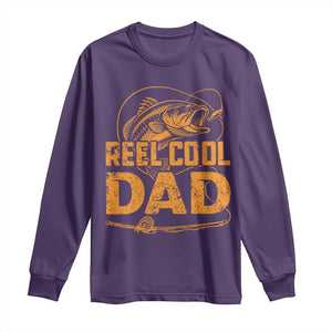 Reel Cool Dad Long Sleeve Shirt Funny Fishing Fisherman Fathers Day TS10 Purple Print Your Wear