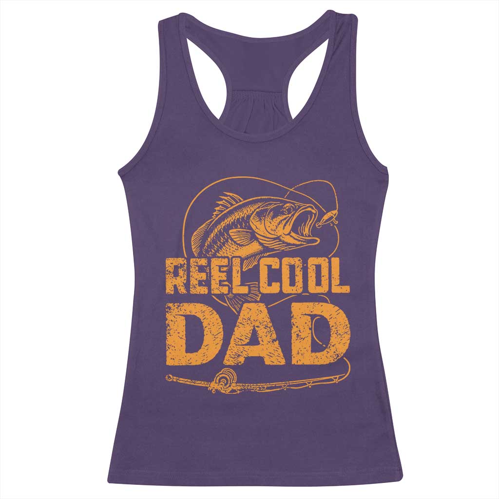 Reel Cool Dad Racerback Tank Top Funny Fishing Fisherman Fathers Day TS10 Purple Print Your Wear