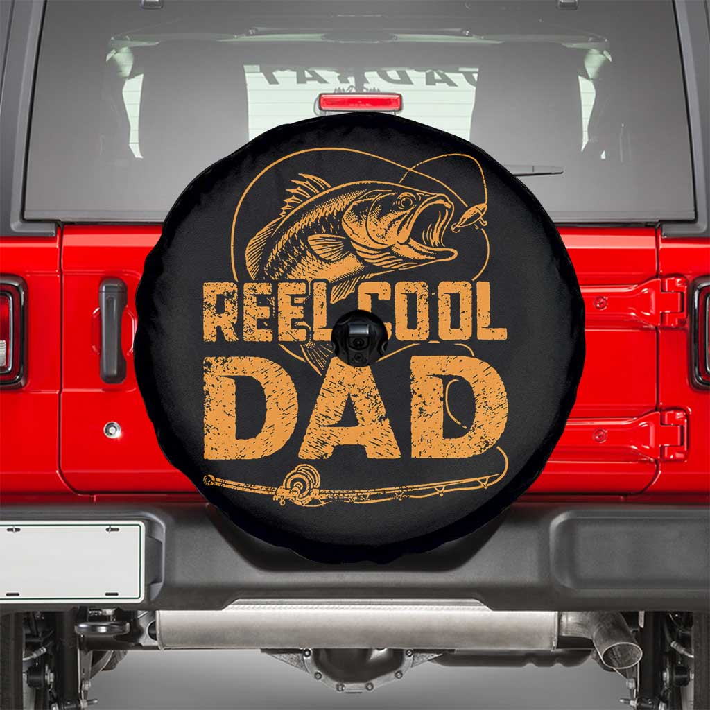 Reel Cool Dad Spare Tire Cover Funny Fishing Fisherman Fathers Day TS10 Black Print Your Wear