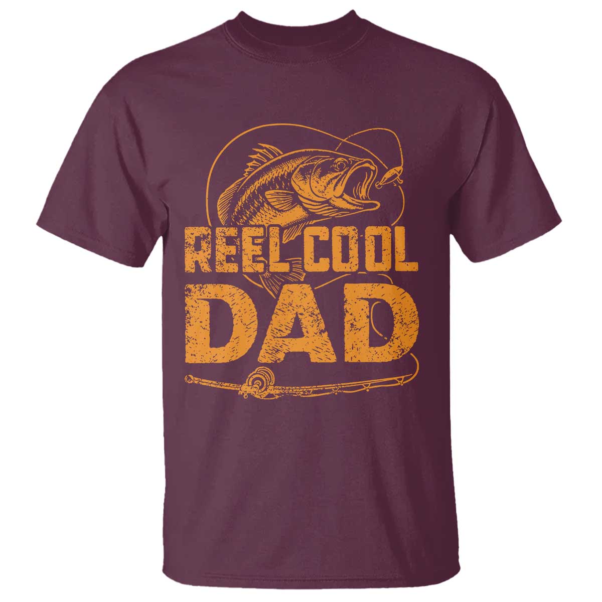 Reel Cool Dad T Shirt Funny Fishing Fisherman Fathers Day TS10 Maroon Print Your Wear