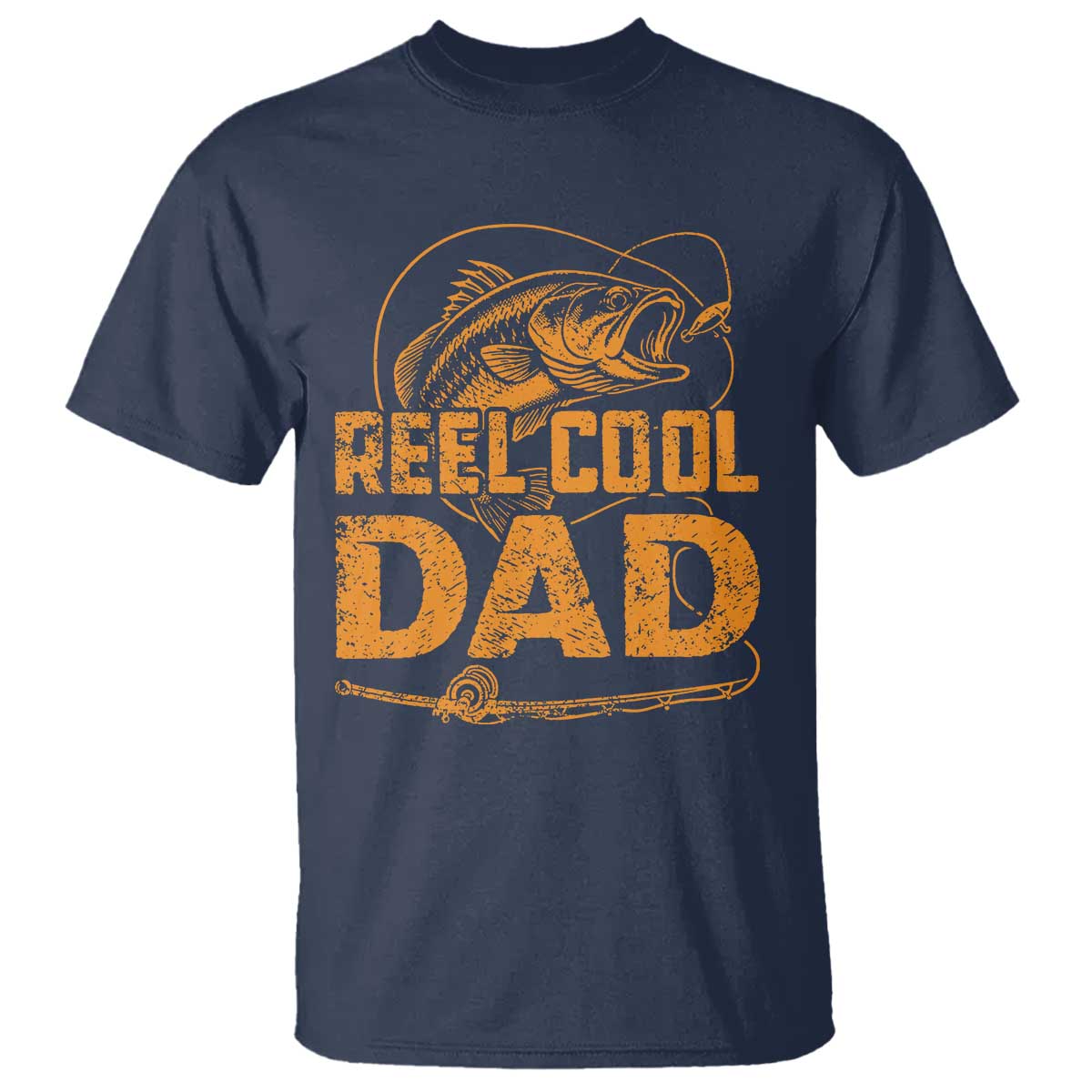 Reel Cool Dad T Shirt Funny Fishing Fisherman Fathers Day TS10 Navy Print Your Wear
