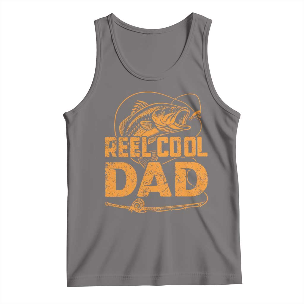 Reel Cool Dad Tank Top Funny Fishing Fisherman Fathers Day TS10 Deep Heather Print Your Wear