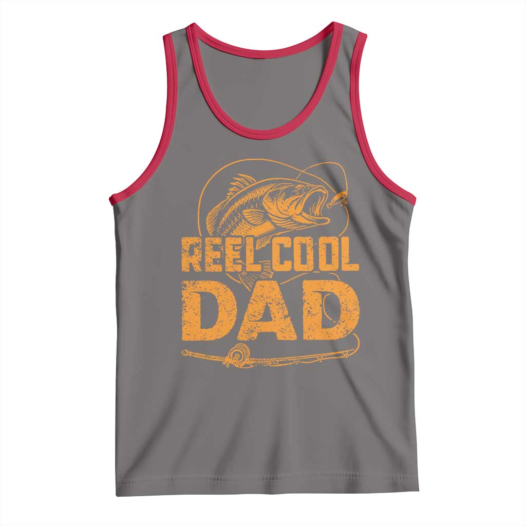 Reel Cool Dad Tank Top Funny Fishing Fisherman Fathers Day TS10 Deep Heather Red Print Your Wear