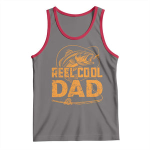 Reel Cool Dad Tank Top Funny Fishing Fisherman Fathers Day TS10 Deep Heather Red Print Your Wear