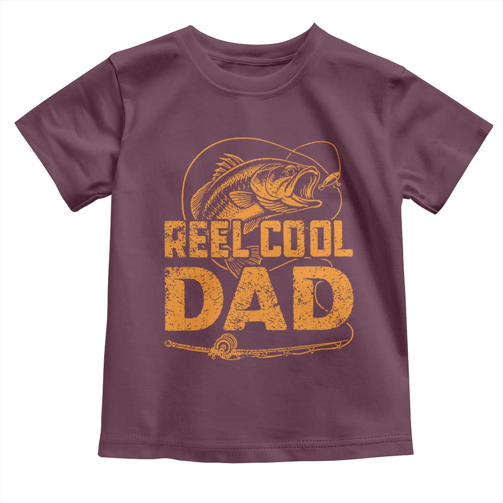 Reel Cool Dad Toddler T Shirt Funny Fishing Fisherman Fathers Day TS10 Maroon Print Your Wear