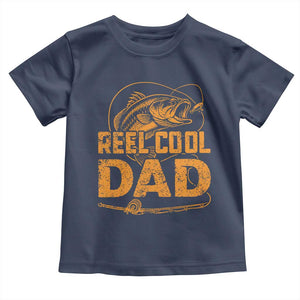Reel Cool Dad Toddler T Shirt Funny Fishing Fisherman Fathers Day TS10 Navy Print Your Wear
