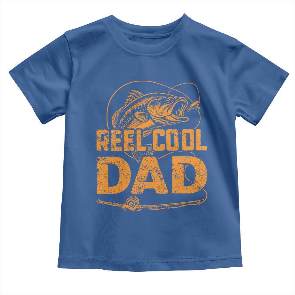 Reel Cool Dad Toddler T Shirt Funny Fishing Fisherman Fathers Day TS10 Royal Blue Print Your Wear