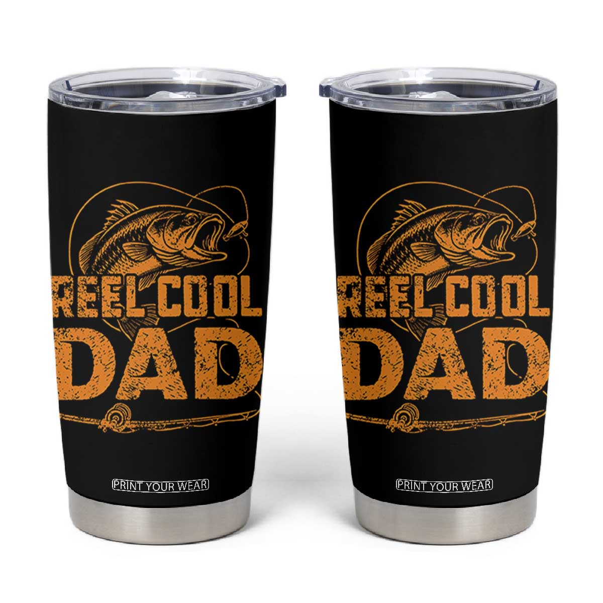 Reel Cool Dad Tumbler Cup Funny Fishing Fisherman Fathers Day TS10 Black Print Your Wear