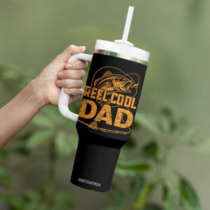 Reel Cool Dad Tumbler With Handle Funny Fishing Fisherman Fathers Day TS10 Print Your Wear