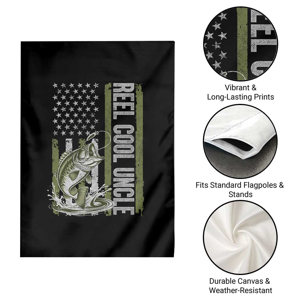 Uncle Fishing Garden Flag Reel Cool Uncle Fisherman US Flag TS10 Print Your Wear