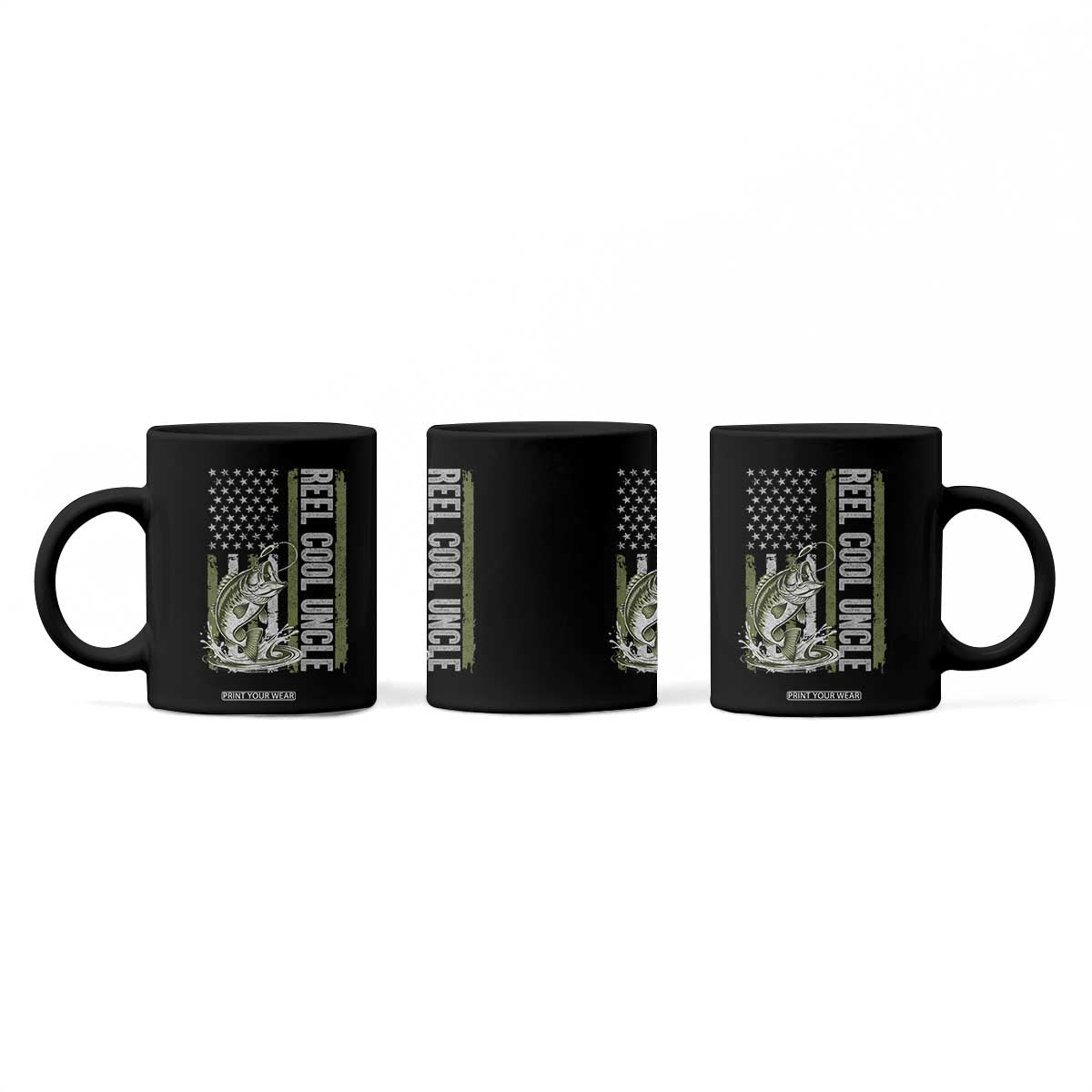 Uncle Fishing Coffee Mug Reel Cool Uncle Fisherman US Flag TS10 Print Your Wear