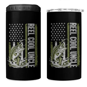 Uncle Fishing 4 in 1 Can Cooler Tumbler Reel Cool Uncle Fisherman US Flag TS10 One Size: 16 oz Black Print Your Wear