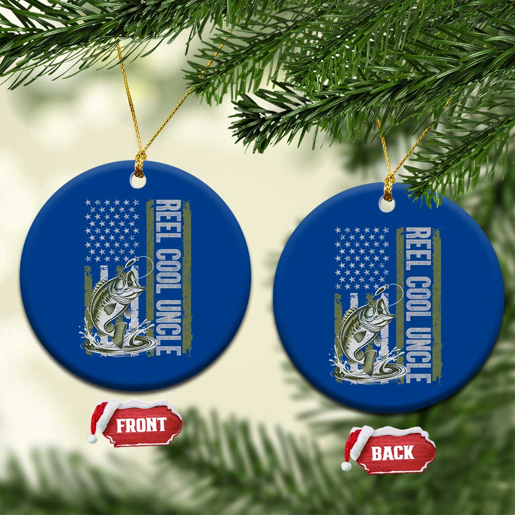 Uncle Fishing Ceramic Ornament Reel Cool Uncle Fisherman US Flag TS10 1pc Blue Print Your Wear
