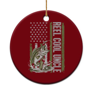 Uncle Fishing Ceramic Ornament Reel Cool Uncle Fisherman US Flag TS10 1pc Red Print Your Wear