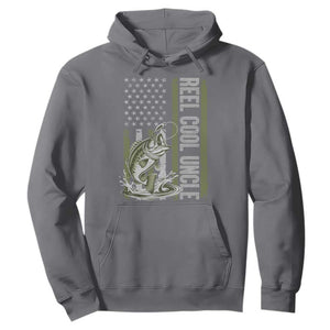 Uncle Fishing Hoodie Reel Cool Uncle Fisherman US Flag TS10 Charcoal Print Your Wear