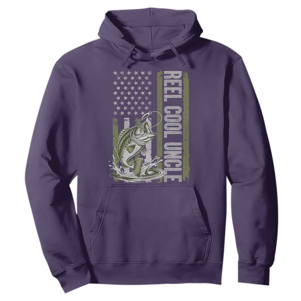 Uncle Fishing Hoodie Reel Cool Uncle Fisherman US Flag TS10 Purple Print Your Wear
