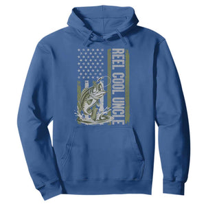 Uncle Fishing Hoodie Reel Cool Uncle Fisherman US Flag TS10 Royal Blue Print Your Wear