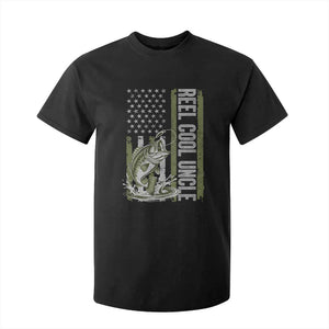 Uncle Fishing T Shirt For Kid Reel Cool Uncle Fisherman US Flag TS10 Black Print Your Wear