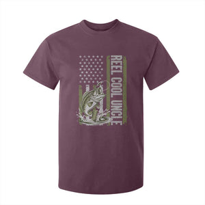 Uncle Fishing T Shirt For Kid Reel Cool Uncle Fisherman US Flag TS10 Maroon Print Your Wear