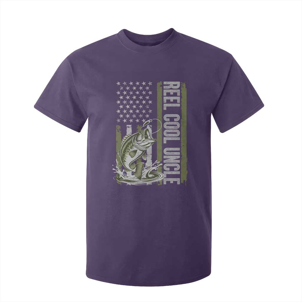 Uncle Fishing T Shirt For Kid Reel Cool Uncle Fisherman US Flag TS10 Purple Print Your Wear