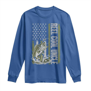 Uncle Fishing Long Sleeve Shirt Reel Cool Uncle Fisherman US Flag TS10 Royal Blue Print Your Wear