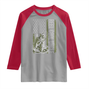 Uncle Fishing Raglan Shirt Reel Cool Uncle Fisherman US Flag TS10 Sport Gray Red Print Your Wear