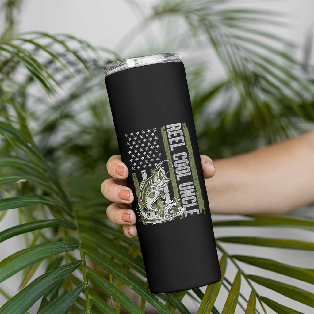 Uncle Fishing Skinny Tumbler Reel Cool Uncle Fisherman US Flag TS10 Print Your Wear