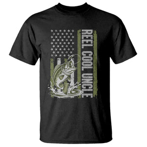 Uncle Fishing T Shirt Reel Cool Uncle Fisherman US Flag TS10 Black Print Your Wear